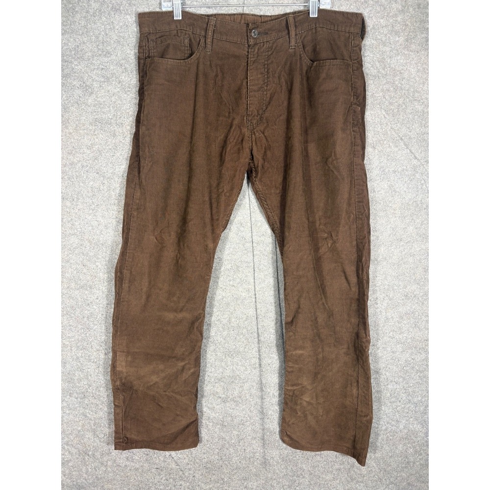 Levis 514 Slim Straight Corduroy Pants Brown Mens 38x32 Stretch Cords